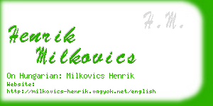 henrik milkovics business card